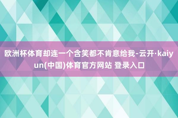 欧洲杯体育却连一个含笑都不肯意给我-云开·kaiyun(中国)体育官方网站 登录入口