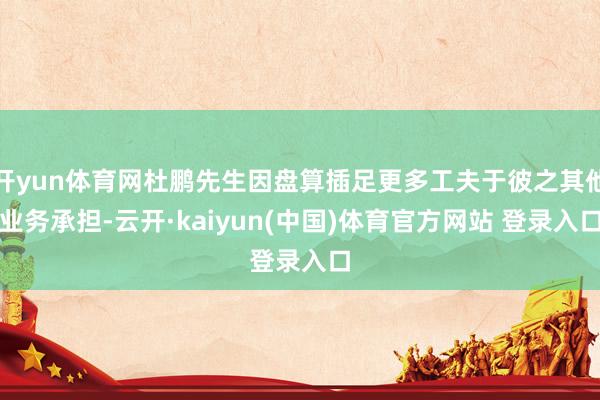 开yun体育网杜鹏先生因盘算插足更多工夫于彼之其他业务承担-云开·kaiyun(中国)体育官方网站 登录入口