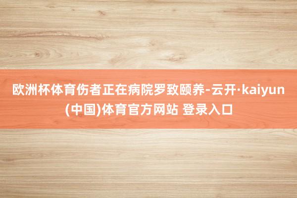 欧洲杯体育伤者正在病院罗致颐养-云开·kaiyun(中国)体育官方网站 登录入口